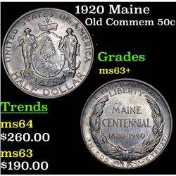 1920 Maine Old Commem Half Dollar 50c Grades Select+ Unc