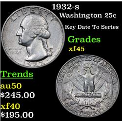 1932-s Washington Quarter 25c Grades xf+