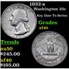 Image 1 : 1932-s Washington Quarter 25c Grades xf+