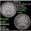 Image 1 : 1854-p Seated Liberty Dime 10c Grades Select AU
