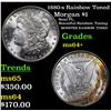 Image 1 : 1880-s Rainbow Toned Morgan Dollar $1 Grades Choice+ Unc