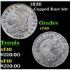 Image 1 : 1826 Capped Bust Half Dollar 50c Grades xf
