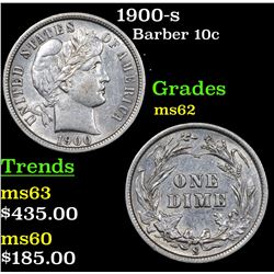 1900-s Barber Dime 10c Grades Select Unc