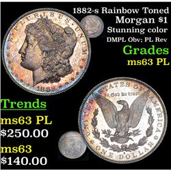 1882-s Rainbow Toned Morgan Dollar $1 Grades Select Unc PL