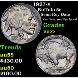 1927-s Buffalo Nickel 5c Grades Choice AU