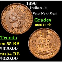 1896 Indian Cent 1c Grades Choice+ Unc RB