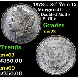 1878-p 8tf Vam 12 Morgan Dollar $1 Grades Select Unc
