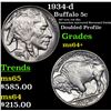 Image 1 : 1934-d Buffalo Nickel 5c Grades Choice+ Unc