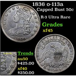 1836 o-113a Capped Bust Half Dollar 50c Grades xf+