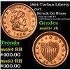 Image 1 : 1864 Turban Liberty Civil War Token 1c Grades Select+ Unc RB