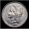 Image 2 : 1866 Mint Error Three Cent Copper Nickel 3cn Grades Choice+ Unc