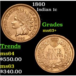 1860 Indian Cent 1c Grades Select+ Unc