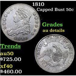 1810 Capped Bust Half Dollar 50c Grades AU Details