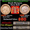 Image 1 : Mixed small cents 1c orig shotgun roll, 1919-s Wheat Cent, 1892 Indian Cent other end