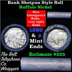 Buffalo Nickel Shotgun Roll in Old Bank Style  'Bell Telephone' Wrapper 1929 & s Mint Ends