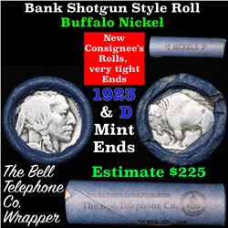 Buffalo Nickel Shotgun Roll in Old Bank Style 'Bell Telephone'  Wrapper 1923 & d Mint Ends