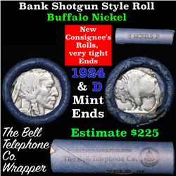 Buffalo Nickel Shotgun Roll in Old Bank Style 'Bell Telephone'  Wrapper 1924 & d Mint Ends
