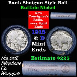 Buffalo Nickel Shotgun Roll in Old Bank Style 'Bell Telephone'  Wrapper 1918 & d Mint Ends
