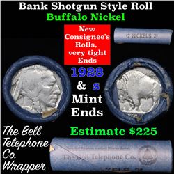 Buffalo Nickel Shotgun Roll in Old Bank Style 'Bell Telephone'  Wrapper 1928 & s Mint Ends