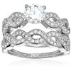 Image 1 : Sterling Silver 6mm Round Cut Round Cut Infinity Engagement Set size 7