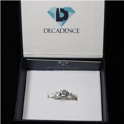Sterling Silver Round3 Stone Engagement Ring size 6