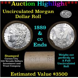***Auction Highlight*** 1889 & CC Uncirculated Morgan Dollar Shotgun Roll (fc)