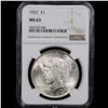Image 2 : NGC 1922-p Peace Dollar $1 Graded ms63 By NGC