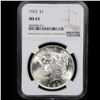 Image 2 : NGC 1923-p Peace Dollar $1 Graded ms63 By NGC