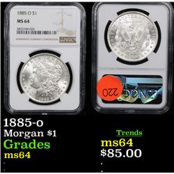 NGC 1885-o Morgan Dollar $1 Graded ms64 By NGC