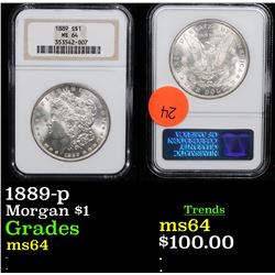 NGC 1889-p Morgan Dollar $1 Graded ms64 By NGC