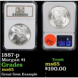 NGC 1887-p Morgan Dollar $1 Graded ms65 By NGC