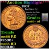 Image 1 : ***Auction Highlight*** 1907 Indian Cent 1c Graded Gem+ Unc RD By USCG (fc)
