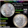 ***Auction Highlight*** 1891-p Rainbow Toned Morgan Dollar $1 Graded Choice+ Unc By USCG (fc)