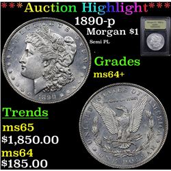 ***Auction Highlight*** 1890-p Morgan Dollar $1 Graded Choice+ Unc By USCG (fc)
