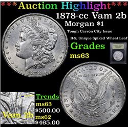 ***Auction Highlight*** 1878-cc Vam 2b Morgan Dollar $1 Graded Select Unc By USCG (fc)