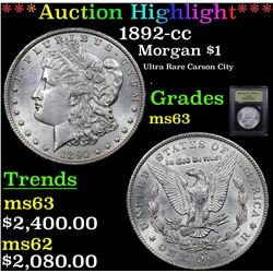 ***Auction Highlight*** 1892-cc Morgan Dollar $1 Graded Select Unc By USCG (fc)
