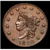 Image 2 : ***Auction Highlight*** 1820 N-13 Large Date Coronet Head Large Cent 1c Graded Choice Unc BN By USCG