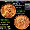 ***Auction Highlight*** 1920-d Lincoln Cent 1c Graded Gem+ Unc RD By USCG (fc)