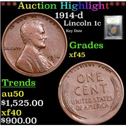 ***Auction Highlight*** 1914-d Lincoln Cent 1c Graded xf+ By USCG (fc)