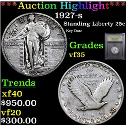 ***Auction Highlight*** 1927-s Standing Liberty Quarter 25c Graded vf++ By USCG (fc)