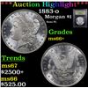 Image 1 : ***Auction Highlight*** 1883-o Morgan Dollar $1 Graded GEM++ Unc By USCG (fc)