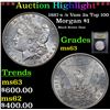***Auction Highlight*** 1887-s /s Vam 2a Top 100 Morgan Dollar $1 Graded Select Unc By USCG (fc)