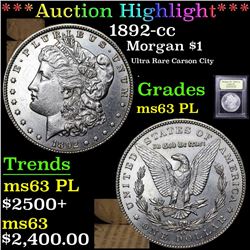 ***Auction Highlight*** 1892-cc Morgan Dollar $1 Graded Select Unc PL By USCG (fc)