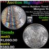 ***Auction Highlight*** 1884-cc Rainbow Toned Morgan Dollar $1 Graded Choice+ Unc By USCG (fc)