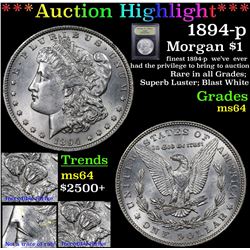 ***Auction Highlight*** 1894-p Morgan Dollar $1 Graded Choice Unc By USCG (fc)
