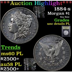 ***Auction Highlight*** 1884-s Morgan Dollar $1 Graded Unc Details PL By USCG (fc)