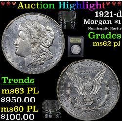 ***Auction Highlight*** 1921-d Morgan Dollar $1 Graded Select Unc PL By USCG (fc)