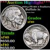 ***Auction Highlight*** 1918-p FS-401 2 Feathers Buffalo Nickel 5c Grades xf (fc)