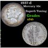 Image 1 : 1937-d Mercury Dime 10c Grades xf+