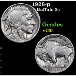 1928-p Buffalo Nickel 5c Grades vf++